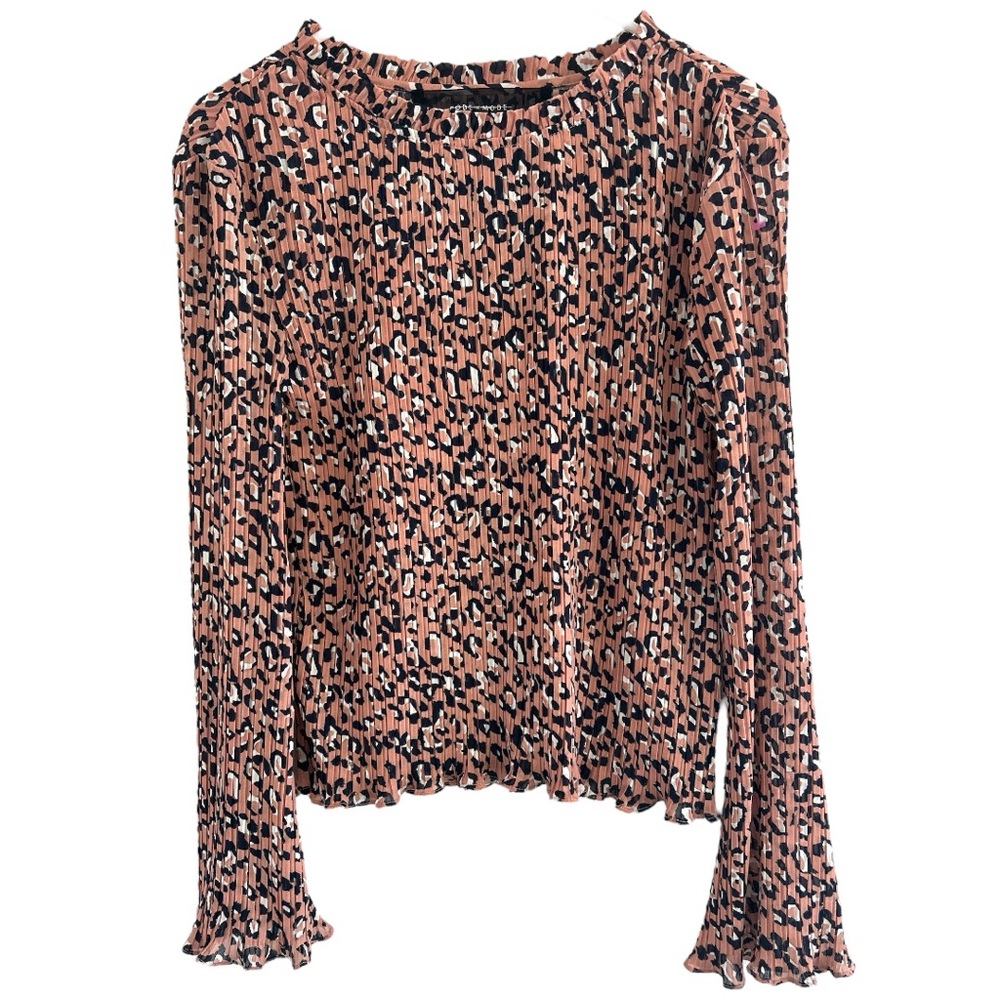 Code X Mode Pink and Black Animal Print Blouse| Size M